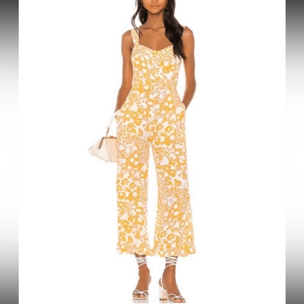 Faithfull The Brand Yellow Floral Jumpsuit